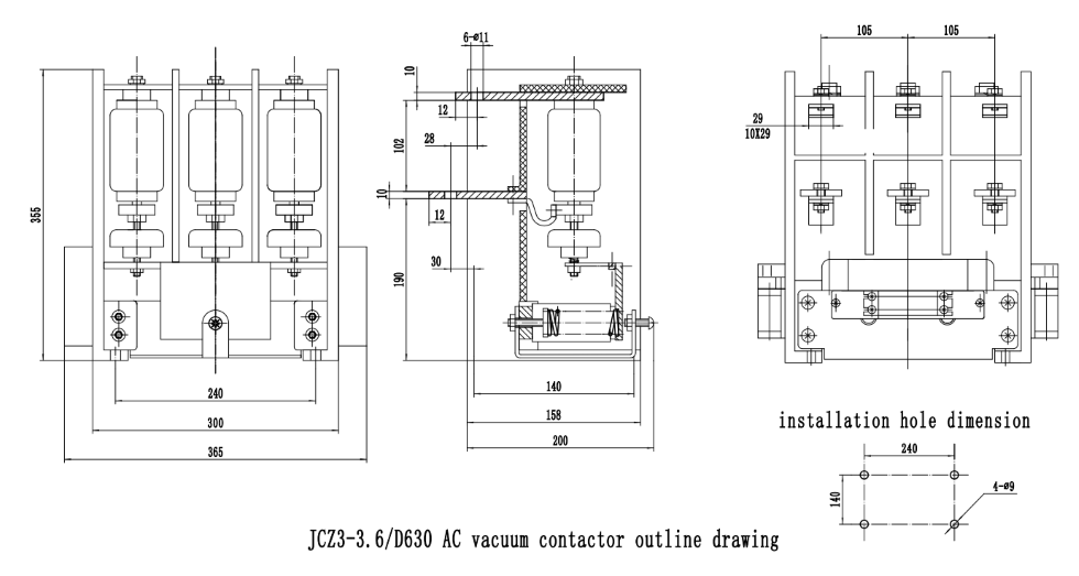 JCZ3-3.6/200/400/630系列真空接觸器